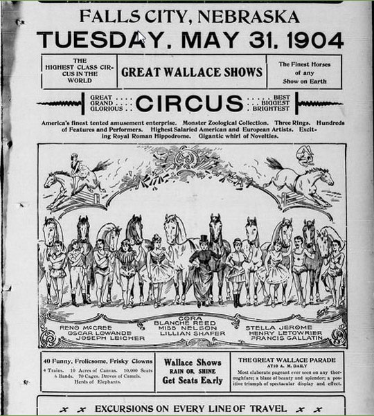 1904 Falls City Nebraska newspaper